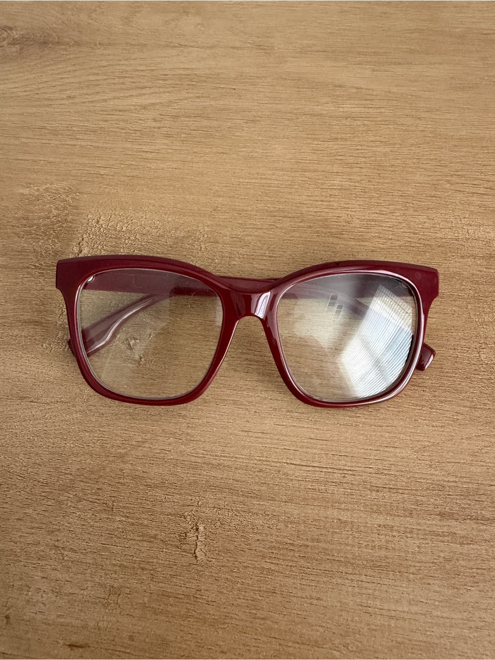 Women's Burgundy Square Frame Eyeglasses